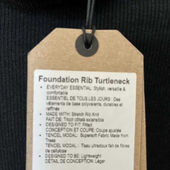 PrAna Foundation Rib Turtleneck Black NWT Size M. Prana. - Picture 2 of 4